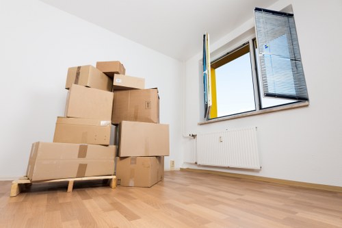 Home relocation scene with removal van in Nagshead