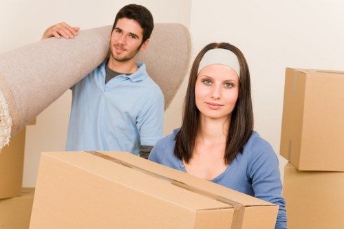 Professional movers handling office relocation logistics